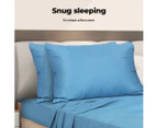 Dreamz Bamboo Sheet Set Fitted Pillowcase Single Size Blue 3PCS Set