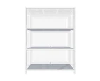 Oikiture Display Cabinet Storage 3-Tier Shelves Clear Bookcase Stand Rack White