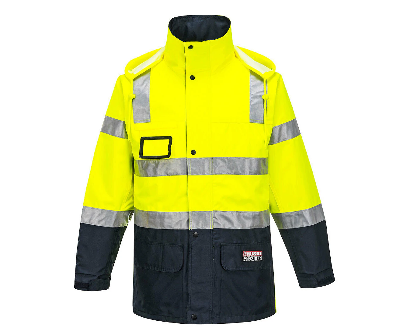 HUSKI Transit Hi Vis Waterproof Jacket Industrial Workwear Reflective UPF 50+