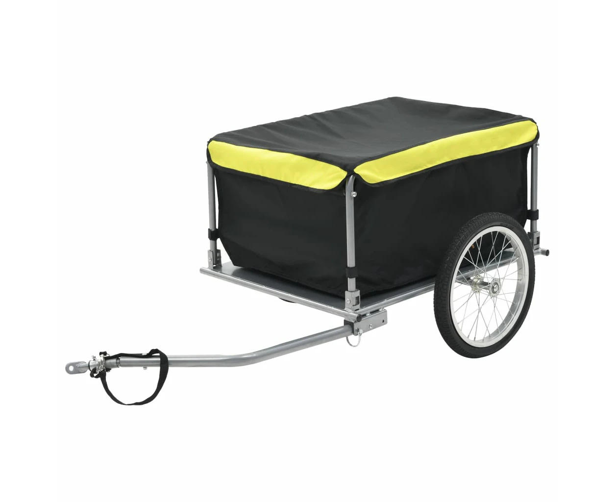 vidaXL Bike Trailer Black and Yellow 65 kg