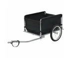 vidaXL Bike Trailer Black and Yellow 65 kg