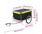 vidaXL Bike Trailer Black and Yellow 65 kg