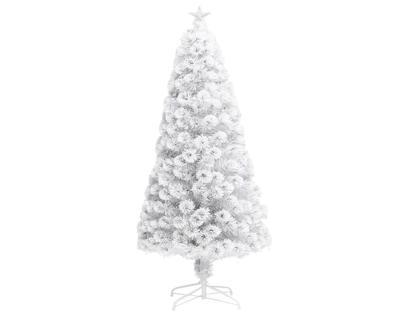 Artificial Pre-lit Christmas Tree White 120 cm Fibre Optic