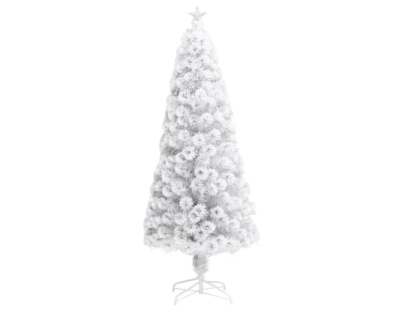 Artificial Pre-lit Christmas Tree White 180 cm Fibre Optic