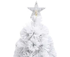 Artificial Pre-lit Christmas Tree White 120 cm Fibre Optic