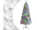 Artificial Pre-lit Christmas Tree White 180 cm Fibre Optic