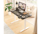 Advwin Standing Desk Electric Ergonomic Adjustable Height Sit Stand up Desk 120cm Black Splice Board Table Top+White Frame