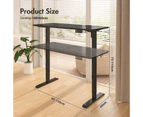 Advwin Standing Desk Electric Ergonomic Adjustable Height Sit Stand up Desk 140cm Black Splice Board Table Top+Black Frame