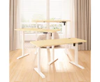 Advwin Standing Desk Electric Ergonomic Adjustable Height Sit Stand up Desk 120cm Oak Splice Board Table Top+White Frame