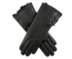 DENTS Sophie Womens Leather Gloves w Rabbit Fur Cuffs Wool Lined Ladies