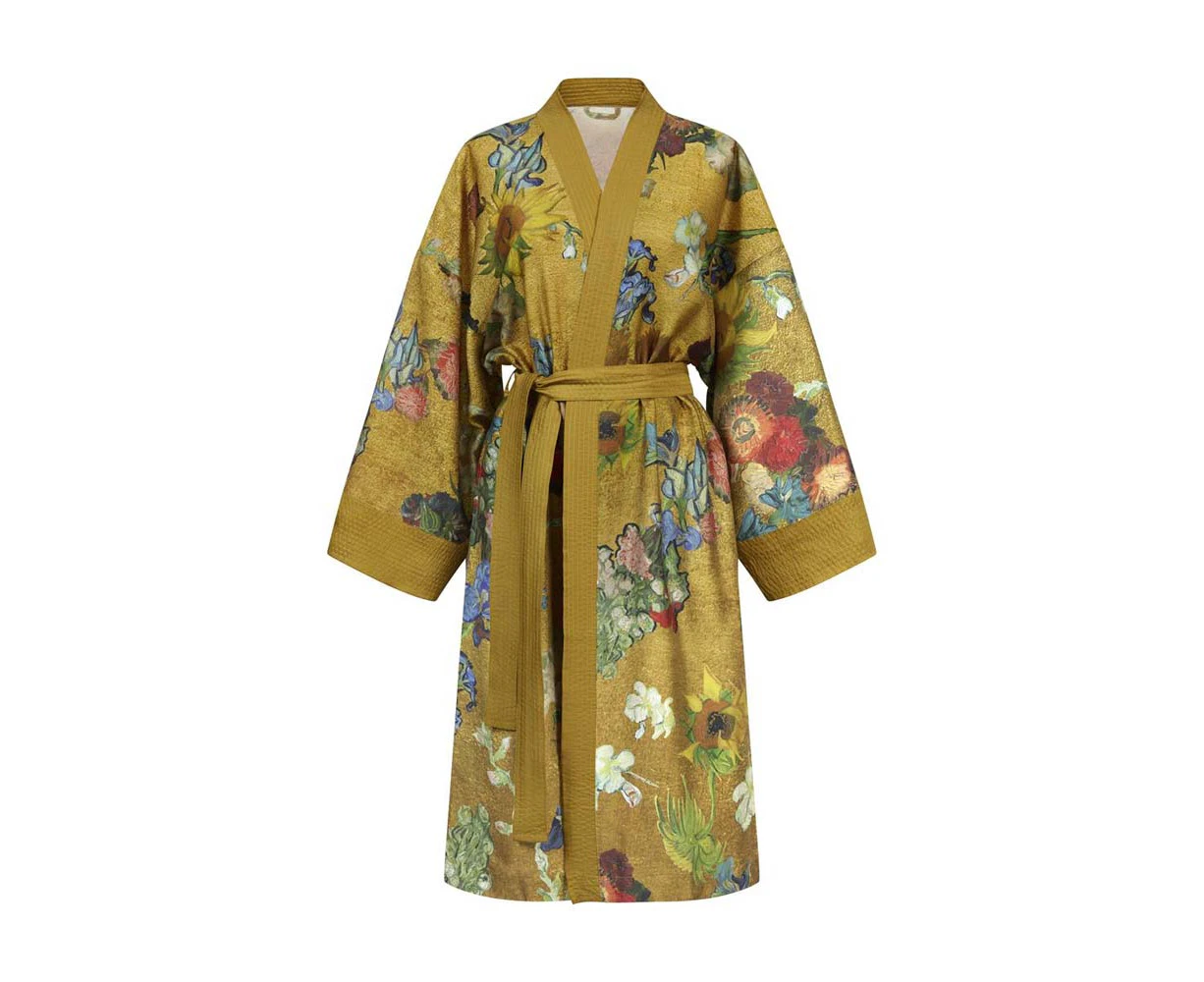 Bedding House x Van Gogh Van Gogh Partout des Fleurs Gold  Kimono Robe