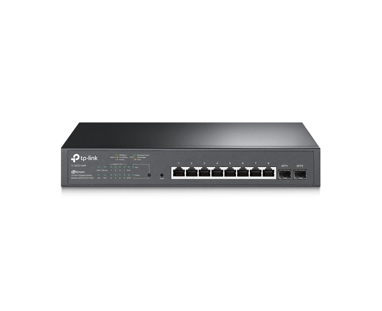 TP-Link TL-SG2210MP JetStream 10-Port Gigabit Smart Switch with 8-Port PoE+ 150W