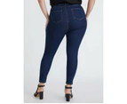 BeMe - Plus Size - Womens Jeans - Blue Skinny - Cotton Pants - Denim Work Wear - Winter - Mid Wash - Elastane - Fashion Trousers - Office Clothes - Blue