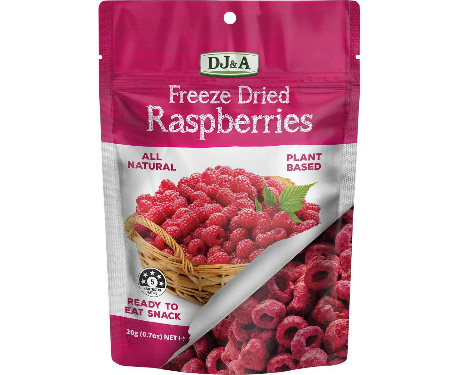 Natural Freeze Dried Raspberries (10x20g)