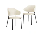 Oikiture 2PC Armchair Dining Chair Accent Chairs Tub Armchairs Sherpa White&Black