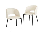 Oikiture 2PC Armchair Dining Chair Accent Chairs Tub Armchairs Sherpa White&Black