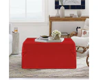 Foldlux Ottoman Folding Guest Bed Sofa w Slip Cover & castors (Imperial Red)