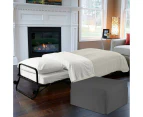 Foldlux Ottoman Folding Guest Bed Sofa w Slip Cover & castors (London Dark Grey)