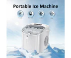 YOPOWER Countertop Ice Maker Machine, Self-Cleaning Ice Maker with Handle, White