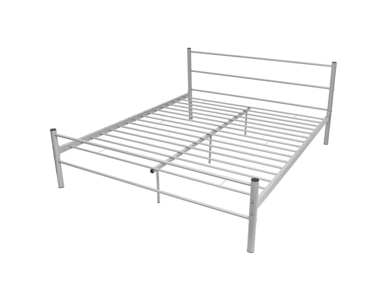 vidaXL Bed Frame Grey Metal 153x203 cm Queen Size