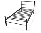 vidaXL Bed Frame Black Metal 106x203 cm King Single Size