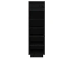 vidaXL Shoe Cabinet Black 34x30x105 cm Solid Wood Pine