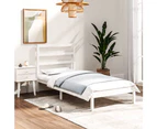 vidaXL Bed Frame White Solid Wood 92x187 cm Single Size