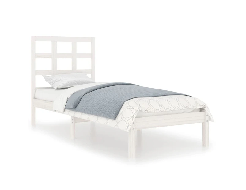 vidaXL Bed Frame White Solid Wood 92x187 cm Single Size
