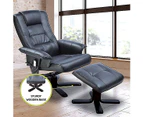 PU Leather Massage Chair Recliner Ottoman Lounge Remote