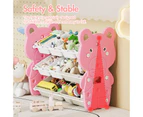 Advwin 2pcs Kids Toy Storage Organizer with 9 Removable Storage Bins Multi-Bin Kids Toy Box Display Shelf Pink