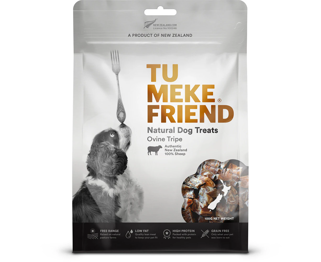 Tu Meke Friend 100g Air-Dried Natural Dog Treats Ovine Tripe Pet Reward Bag