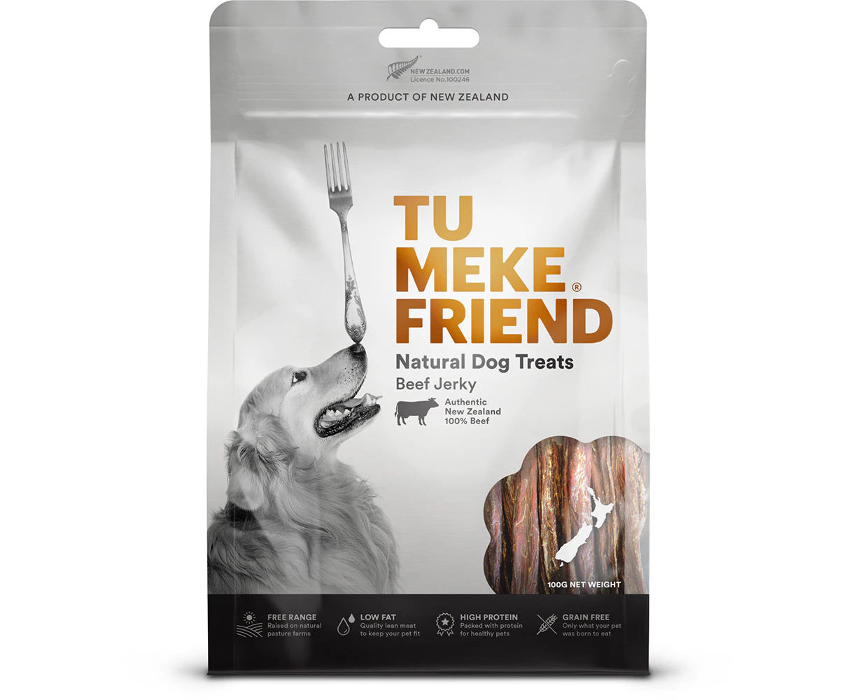 Tu Meke Friend 100g Air-Dried Natural Dog Treats Beef Jerky Pet Reward Food Bag