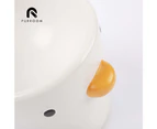 Purroom 15cm Ceramic Elevated Chick Pet Tilted Bowl Feeding Container White