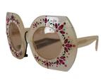 Dolce & Gabbana Beige Crystal Embellishment Round Frame DG4315 Sunglasses