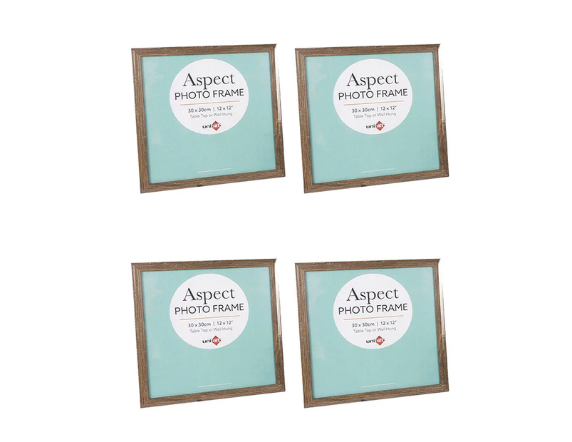 4x Unigift Aspect 30x30cm MDF/Glass Picture/Photo Frame Wall Hanging Assorted