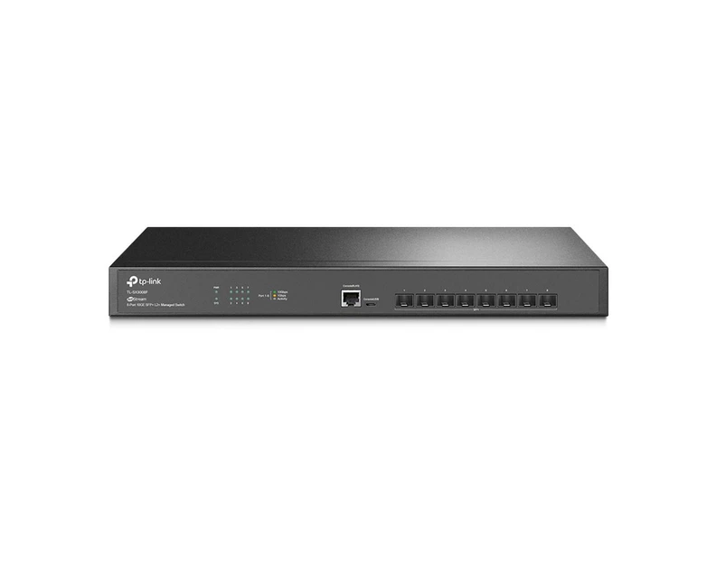 TP-Link TL-SX3008F JetStream 8-Port 10GE SFP+ L2+ Managed Switch, SFP+, Omada SDN, Static Routing, L2/L3/L4 QoS, IGMP snooping, Standalone Management