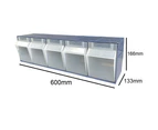 Shuter 5 Compartment Storage Cabinet Tilt Free Block Bin Stackable Large