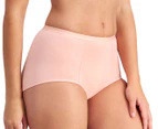 Bendon Women's Body Cotton Trouser Briefs 2-Pack - Jacaranda/Peach Bud