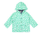 Korango Boys' Shark Colour Change/Terry Lined Raincoat - Green