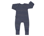 Bonds Baby Zip Wondersuit - Black Sea/White