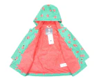 Korango Girls' Strawberry/Terry Lined Raincoat - Green