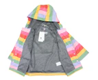 Korango Girls' Striped/Terry Lined Raincoat - Rainbow Stripe