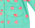 Korango Girls' Strawberry Raincoat - Green