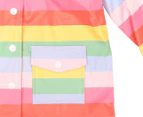 Korango Girls' Striped Raincoat - Rainbow Stripe