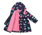 Korango Girls' Dinosaur Colour Change Raincoat - Navy