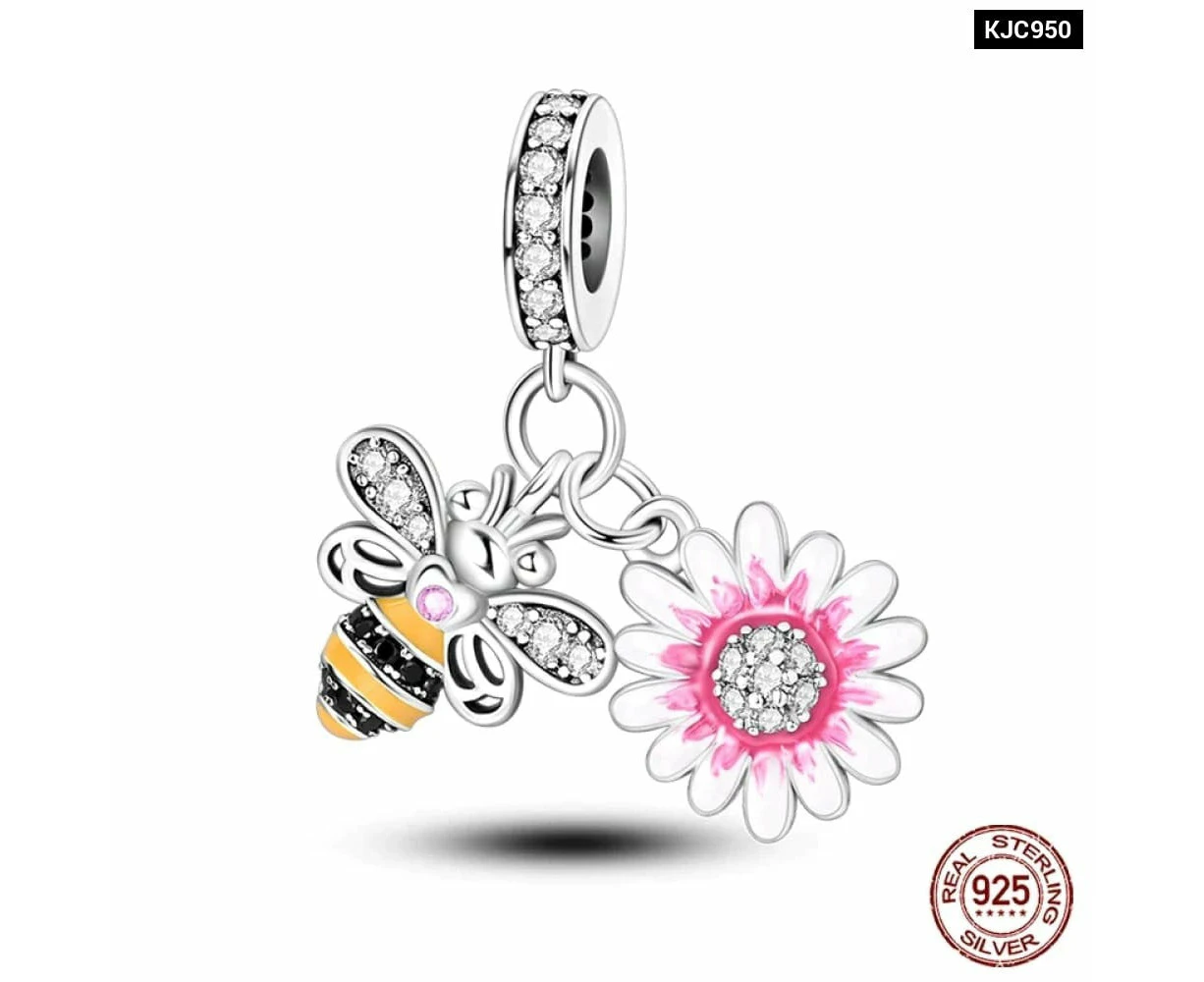 Womens 925 Sterling Silver Fit Pandora Bracelets Snowflake Butterfly Luminous Firefly Charms Beads Fine Diy Jewellery - KJC950