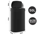 Advwin 50L Motion Sensor Bin Automatic Rubbish Smart Kitchen Waste Trash Can Touch Free Garbage Black