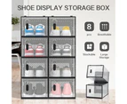 Advwin Plastic Shoe Box 8/16/32 Pack Stackable Foldable Shoe Cabinet Large Aromatic Sneaker Display Box Clear