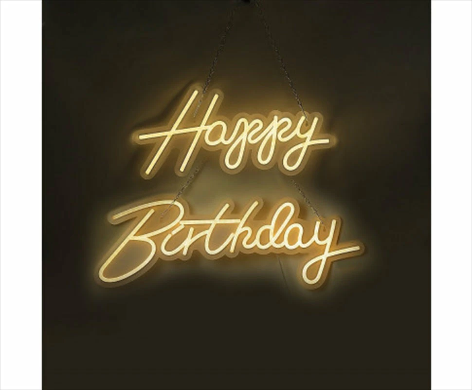 Happy Birthday Neon Sign Hanging Glowing Party Decoration