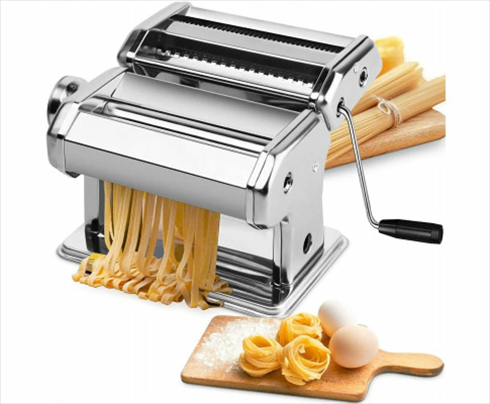 Pasta Maker Manual Steel Machine with 8 Adjustable Thickness Settings